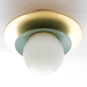 Globe Ceiling Light - Brass Lighting - Hallway Lighting - Semi Flush Mount - Sconce - Model No. 5368