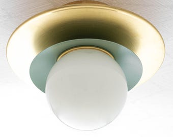 Lámpara de techo Globe - Iluminación de latón - Iluminación de pasillo - Montaje semiempotrado - Aplique - Modelo n.° 5368