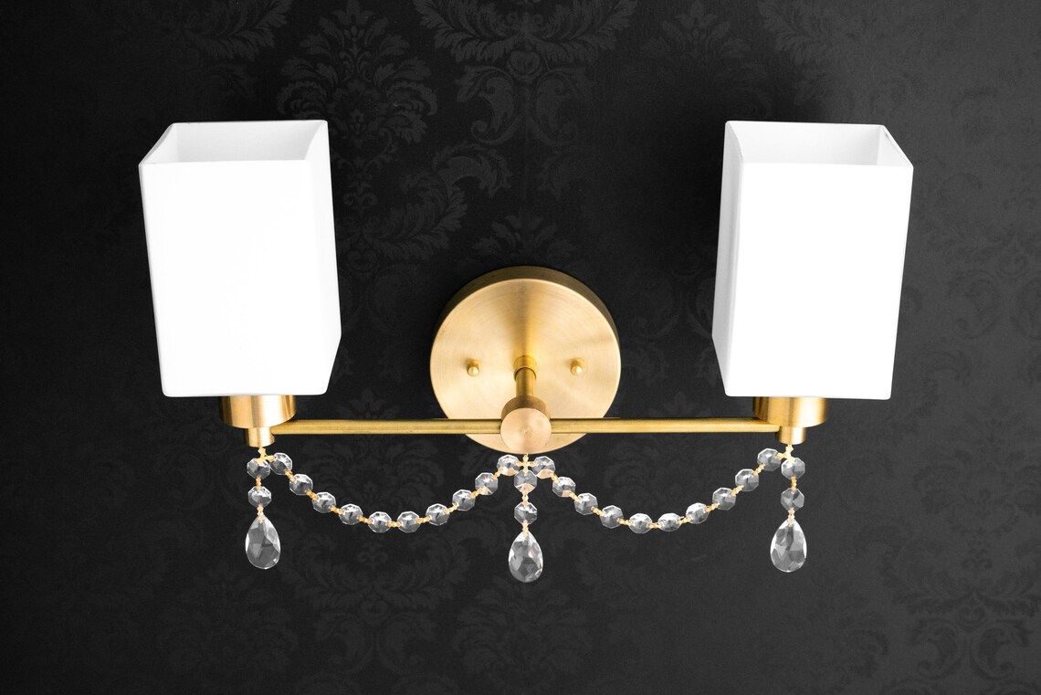 Victorian Vanity Light Fixture Crystal Lighting Luxury Etsy