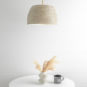 White Basket Pendant - Boho Basket - Boho Pendant Light - Modern Pendant - Pendant Lighting - Boho Lighting - Boho Model No. 3286