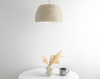 White Basket Pendant Boho Basket Boho 