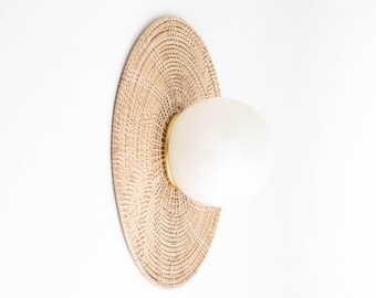 Sconce - Bohemian Lighting - Bamboo Lighting - Woven Rattan - Wall Decor - Model No. 3881
