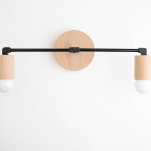 Boho Lamp - Natural Sconce - Copper Lamp - Wooden Vanity Sconce - Minimalist Lighting - Lighting - Unique Lighting - Boho Model No. 7357 image 5