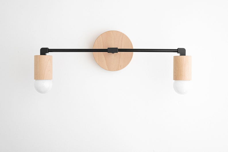 Boho Lamp - Natural Sconce - Copper Lamp - Wooden Vanity Sconce - Minimalist Lighting - Lighting - Unique Lighting - Boho Model No. 7357 image 5