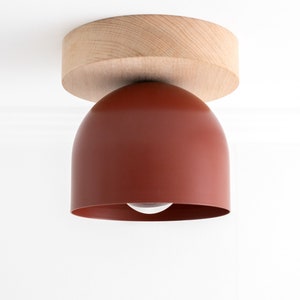 White Ceiling Light - Wood Light Fixture - Flush Mount Lighting - Modern Ceiling Fixture - Lighting - Model No. 1107 image 7