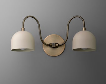 Vanity Lights Light-Modern Wall Sconce-Dual Light Sconce-Brass Wall Lamp - Model No. 8509