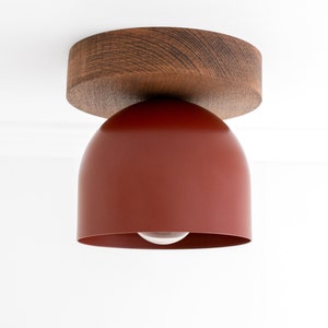 Oak Finish Wood Ceiling Light - Minimalist Lighting - Farmhouse Lighting - Scandinavian Light - Model No. 1107