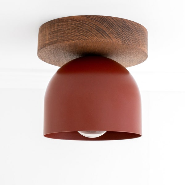 Oak Finish Wood Ceiling Light - Minimalist Lighting - Farmhouse Lighting - Scandinavian Light - Model No. 1107