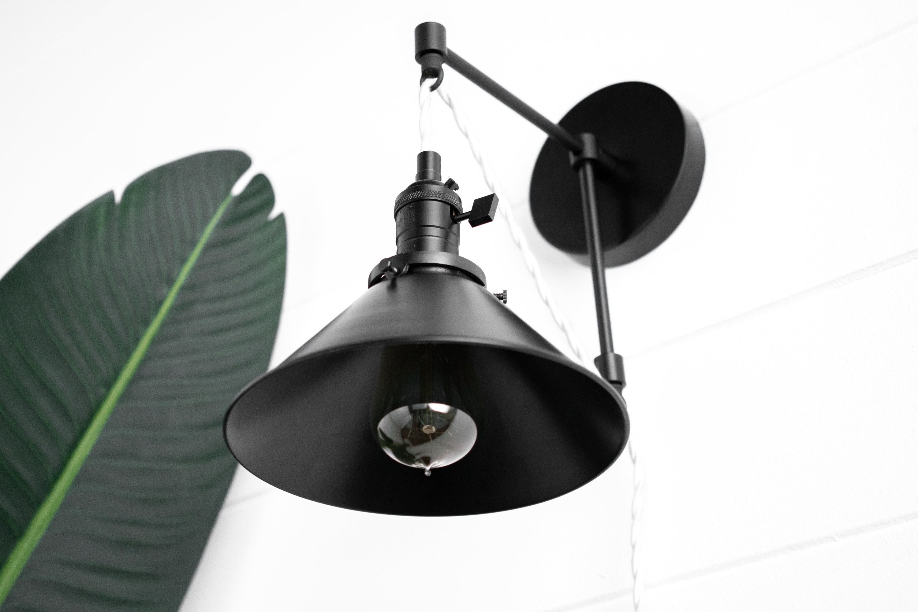 Black Shade Bohemian Light Plug in wall sconce Light Etsy.de