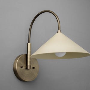 Sconce Light-Cone Wall Sconce-Brass Wall Light-Wide Shade Lamp - Model No. 1583