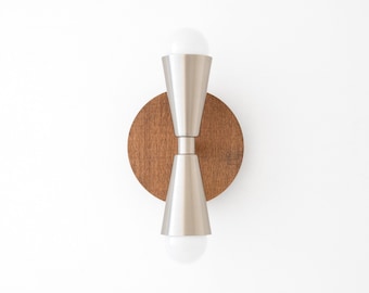 Geometric Light - Oak Finish Wood Sconce - Wall Lighting - Wall Sconce - Minimalist - Model No. 4717
