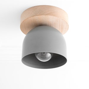 White Ceiling Light - Wood Light Fixture - Flush Mount Lighting - Modern Ceiling Fixture - Lighting - Model No. 1107 image 3
