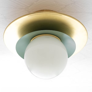 Globe Ceiling Light - Brass Lighting - Hallway Lighting - Semi Flush Mount - Sconce - Model No. 5368