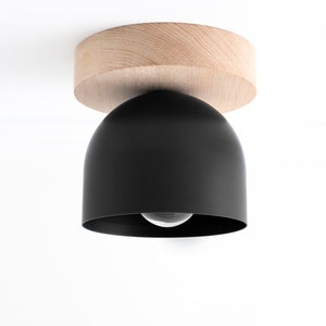White Ceiling Light - Wood Light Fixture - Flush Mount Lighting - Modern Ceiling Fixture - Lighting - Model No. 1107 image 8