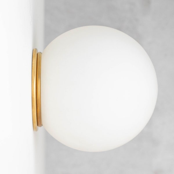 8in Globe Sconce - Satin Globe - Flush Mount Sconce - Ceiling Light - Wall Lighting - Model No. 4037