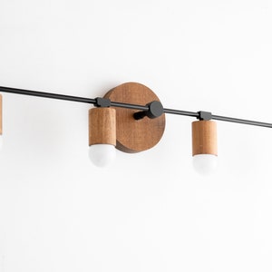 Vanity Light Natural Wood Light Modern Farmhouse Restroom Lighting ...