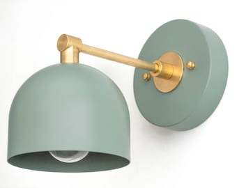 Flat Mint Green Sconce - Modern Farmhouse - Home and Living - Boho Lighting - Model No. 3242