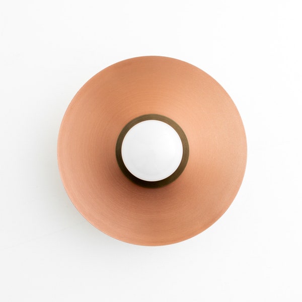 Brushed Copper Light - Flush Mount Light - Reflector Light - Copper Sconce - Model No. 7004