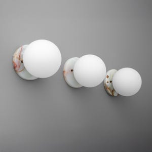 Sconce Light-Alabaster Sconce-Stone Light-Globe Sconce - Model No. 6045