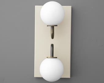 Sconce Light-Modern Wall Sconce-Opal Glass Sconce-Brass Wall Light - Model No. 9868