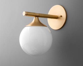 Sconce Light-Modern Wall Sconce-Brass Wall Light-Globe Wall Lamp - Model No. 1098