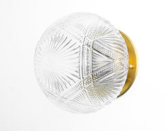 Glass Globe Sconce - Ornate Clear Glass - Bathroom Light - Kitchen Lighting - Wall Light - Model No. 4288