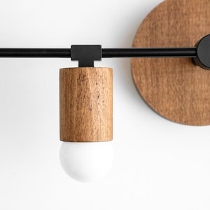 Vanity Light - Natural Wood Light - Modern Farmhouse - Restroom Lighting - Rustic Lighting ...