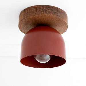 Oak Finish Wood Ceiling Light Minimalist Lighting Farmhouse Lighting Scandinavian Light Model No. 1107 image 2