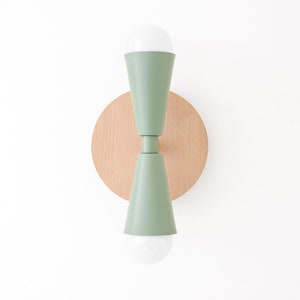 Natural Wood Light - Modern Farmhouse - Geometric Light - Wall Lighting - Boho Sconce - Model No. 4717