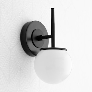Globe Light Fixture - Wall Light - Black Sconce - Sconce Lighting - Modern Lighting - Model No. 1591
