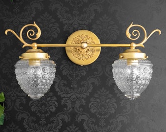 Spiral Vanity Light - Brass Light Fixture - Decorative Vanity - Art Nouveau - Victorian Lighting - Wall Light - Model No. 5018