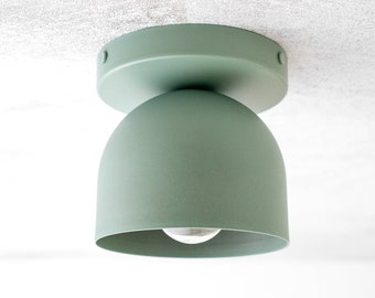 Lámpara de techo verde menta - Luminaria gris plana - Lámpara de techo beige - Tonos terrosos - Modelo n.° 1107