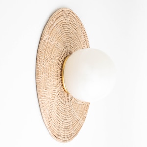 Sconce - Bohemian Lighting - Bamboo Lighting - Woven Rattan - Wall Decor - Model No. 3881