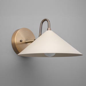 Sconce Light-Cone Shade Sconce-Brass Wall Light-Antique Brass Lamp - Model No. 6528