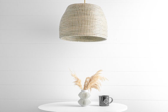 White basket pendant light deals