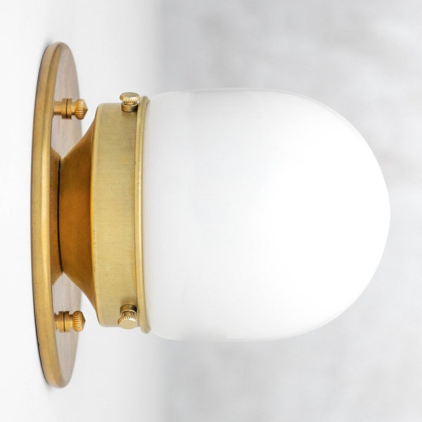 Wall Light - Simple Light Fixture - Opal Glass - Vanity Lighting - Utility Light - Model No. 5473