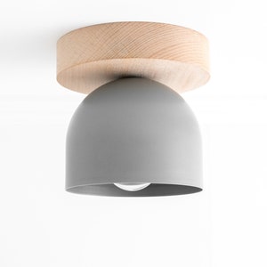 White Ceiling Light - Wood Light Fixture - Flush Mount Lighting - Modern Ceiling Fixture - Lighting - Model No. 1107 image 2