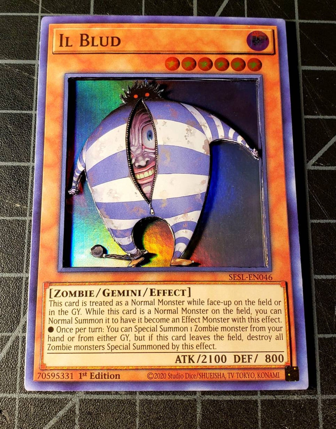 3D Yugioh Card Il Blud Etsy