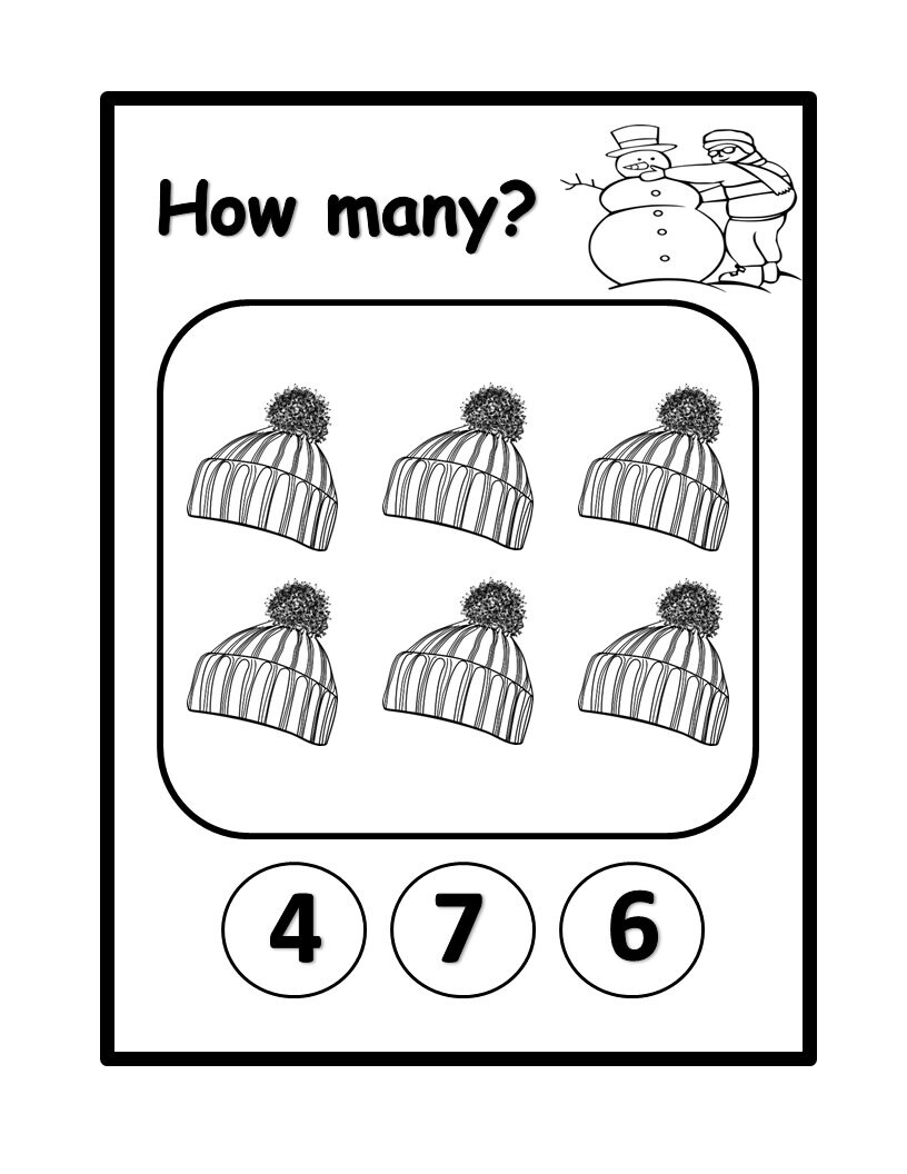 Winter Number Worksheets: Fun Learning Worksheets for Kids | Etsy