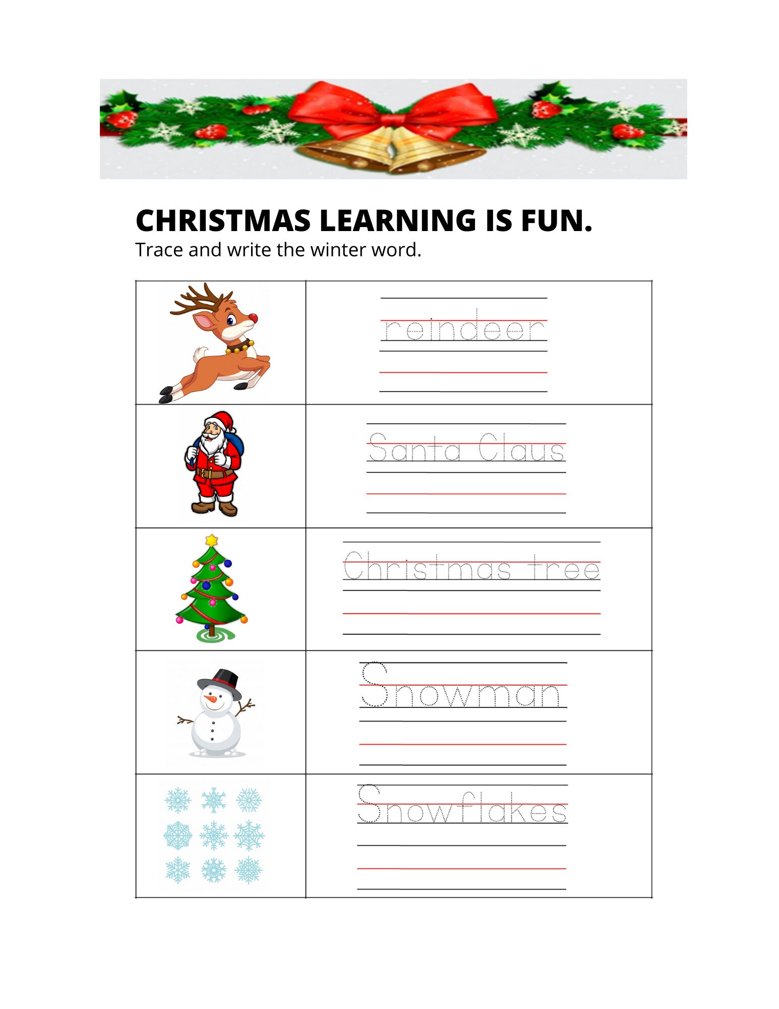 Kids Fun Learning Christmas WORKSHEETS: 20 pages / A Fun | Etsy