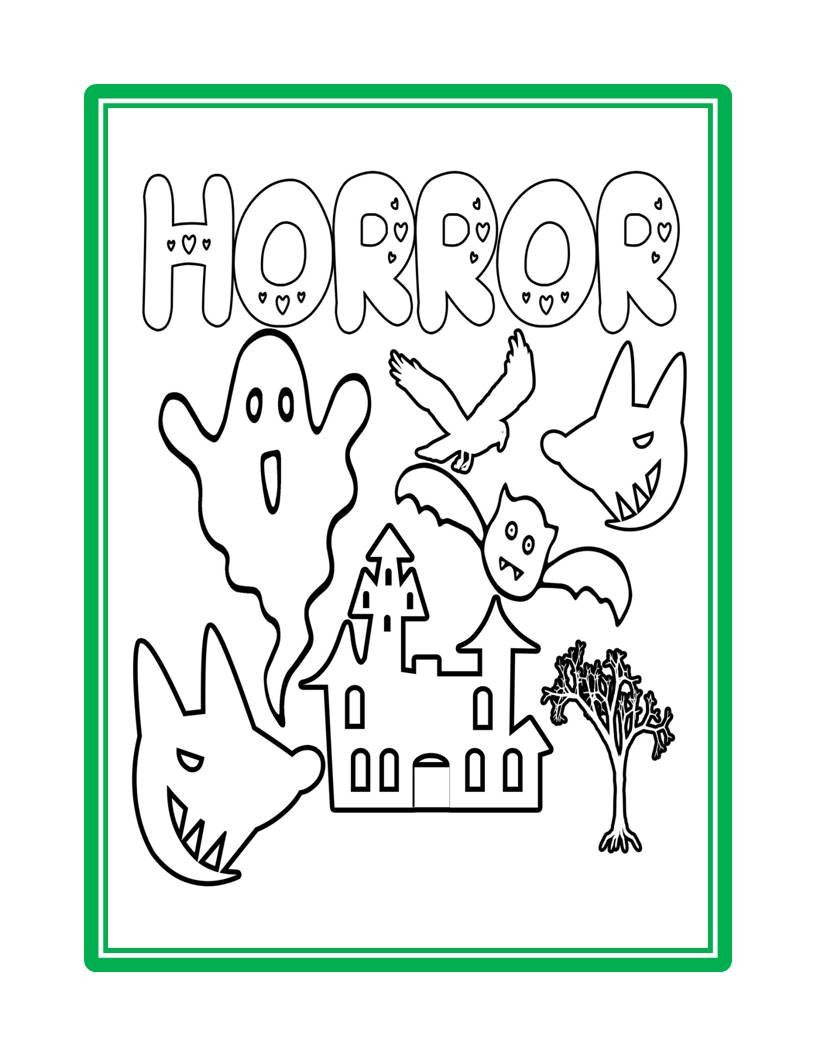 Halloween COLORING PAGES 9 PAGES / For Kids Ages 4-6: Kids | Etsy