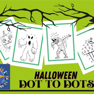 Halloween Dot to Dots - 10 SEITEN / Für Kinder im Alter von 4-6 Jahren: Kinder Halloween; Jungen, Mädchen und Kleinkinder im Alter von 2-4, 4-8