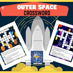 Fun Outer Space Crossword Activity Worksheets: Word  Activities  for Children