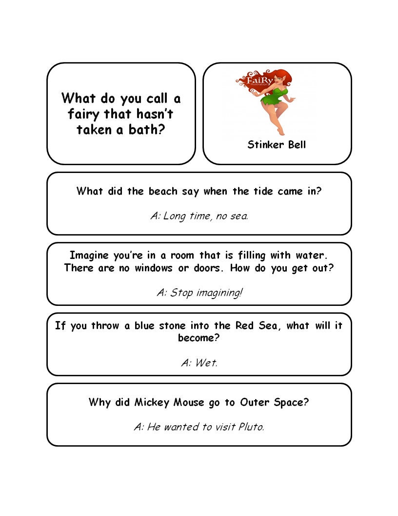 Printed Riddles Printable Riddles for Kids!! / 16pages - Etsy