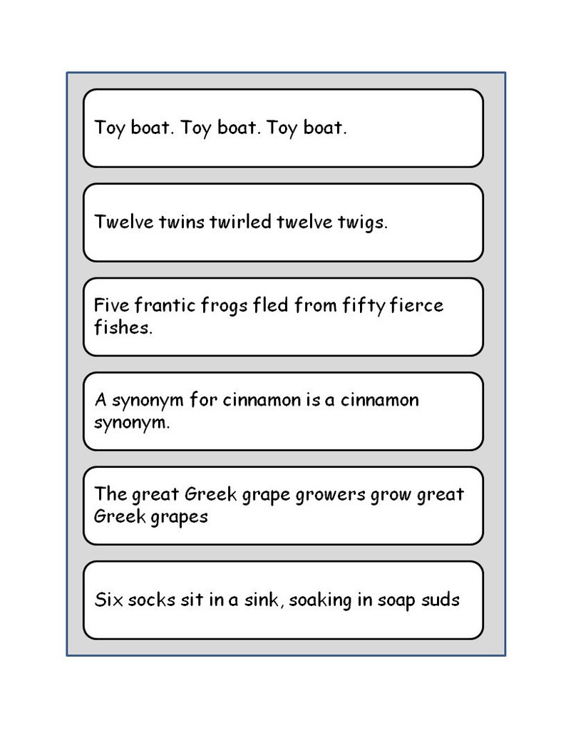 15 Pages of Printable Tongue Twisters for Kids - Etsy 15 Pages of Printable Tongue Twisters for Kids - Etsy