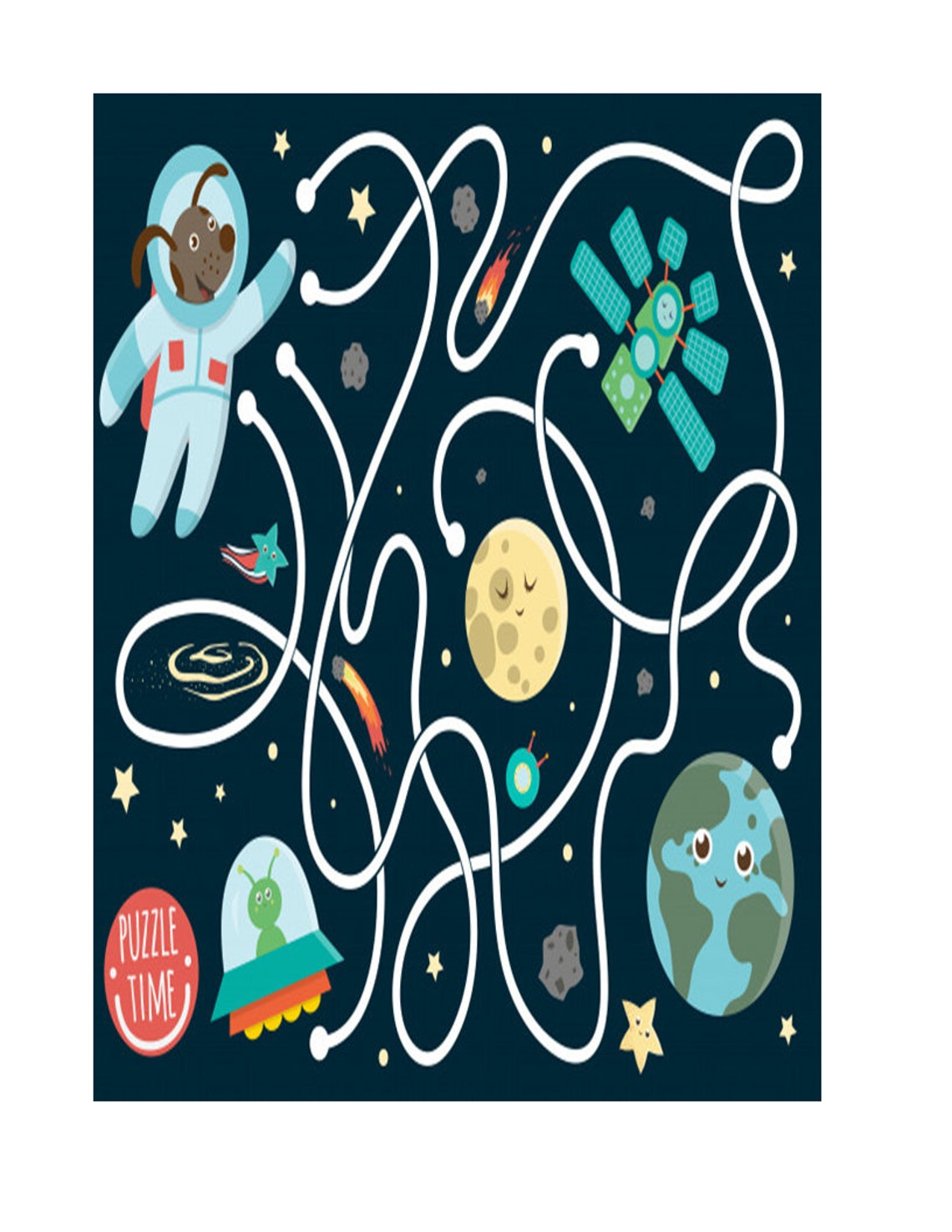 Fun Outer Space Mazes Worksheets: Word Activities for - Etsy France