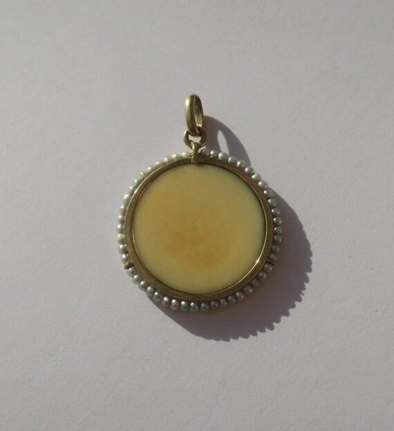 Ancen pendentf médalle relgeuse argent Art Nouveau je sus l