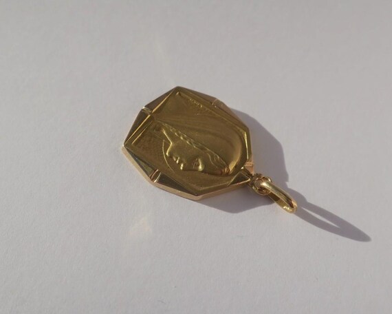 Médaille pendentif ancien octogonale Vierge Marie… - image 4