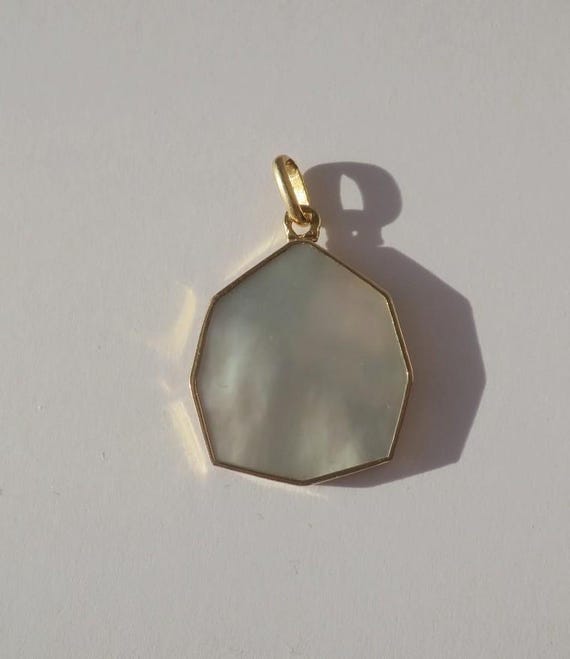 Médaille pendentif ancien octogonale Vierge Marie… - image 5