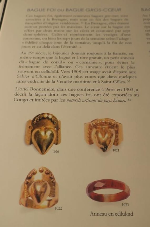 Bague Ancienne Bonne Foi En Or Rose 18 Carats - Cœur XIXe Siècle - Taille 53